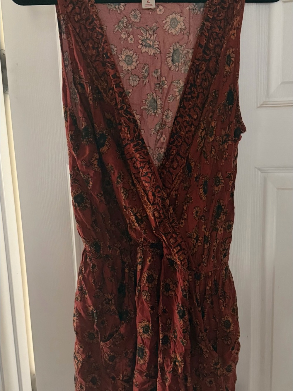 Floral V-Neckline Sunflower Print Romper